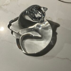 Baccarat Clear Crystal Cat Figurine